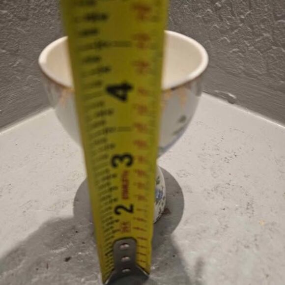 Aynsley Bone China Egg Cup Blue Floral and Gold Rimmed 4" - Picture 6 of 6